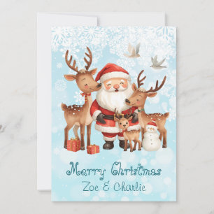Merry Christmas from Santa Flat Christmas Card