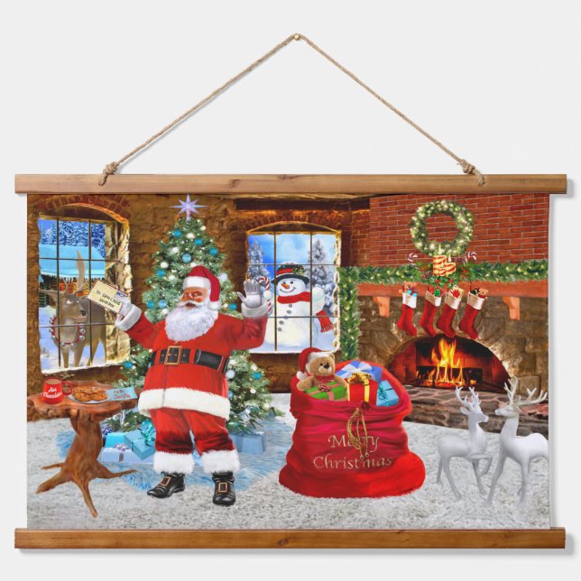 Merry Christmas from Santa Hanging Tapestry (Front)