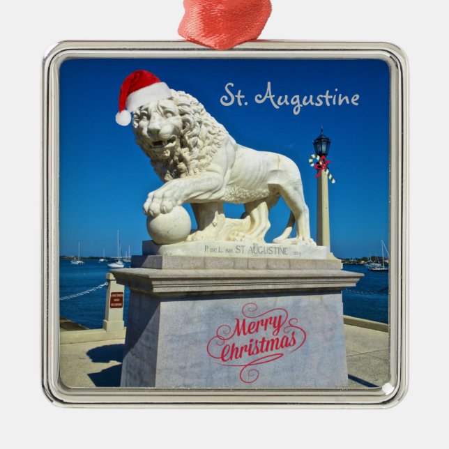 Merry Christmas from St. (Saint) Augustine Florida Metal Ornament (Front)