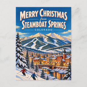 Merry Christmas from Steamboat Springs Colorado Postcard