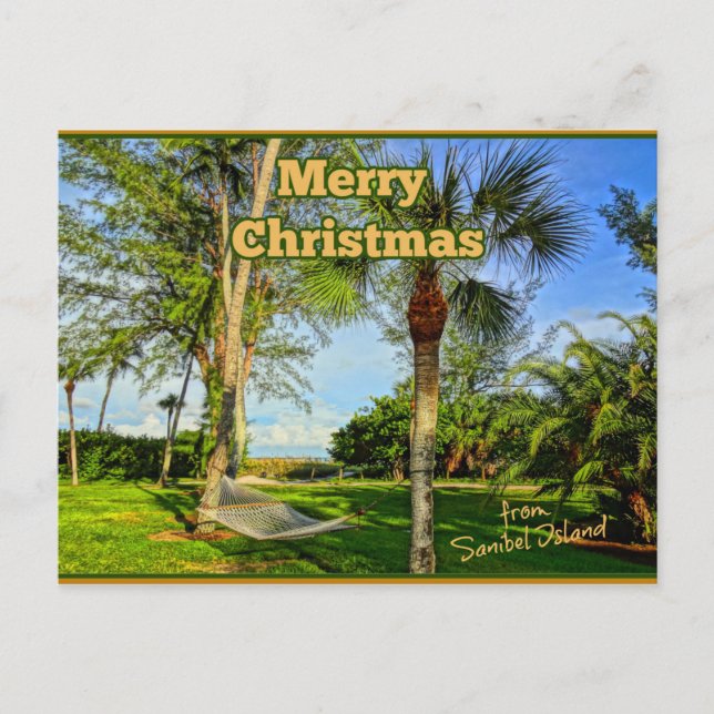 Merry Christmas from Sunny Sanibel Island Florida Postcard (Front)