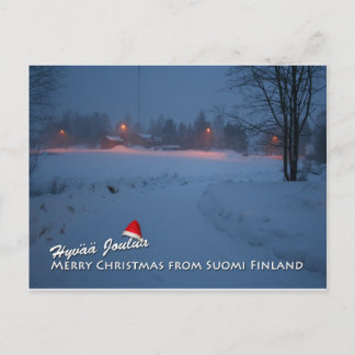 Merry Christmas from Suomi Finland Holiday Postcard
