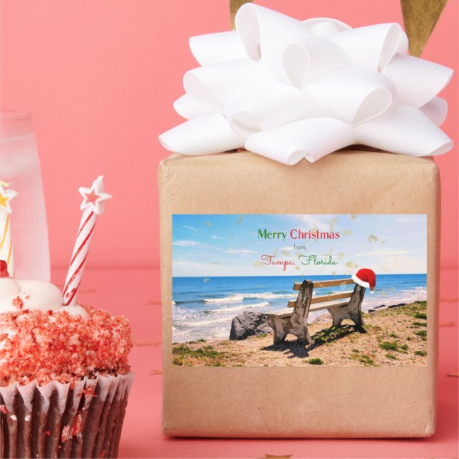 Merry Christmas from Tampa, Florida, Sticker (Party)