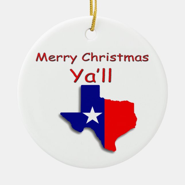 Merry Christmas From Texas Ornament (Front)