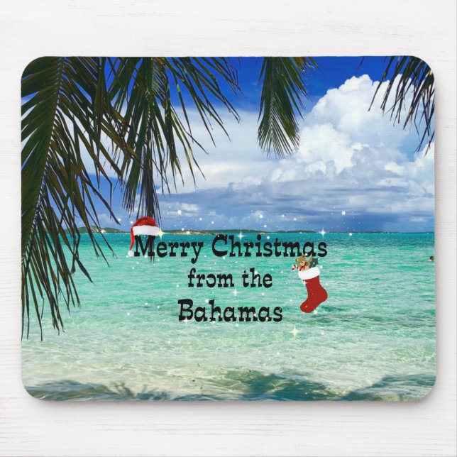 Merry Christmas from the Bahamas Mouse Pad (Front)