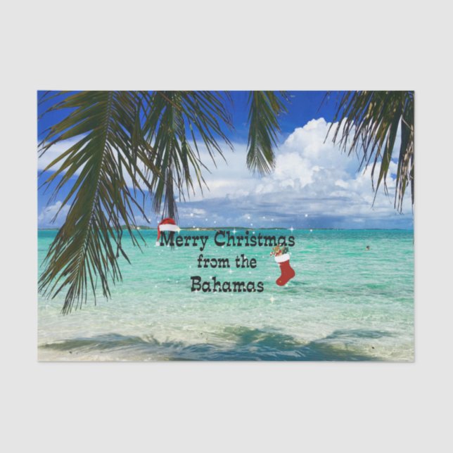 Merry Christmas from the Bahamas Tissue Paper (Front)