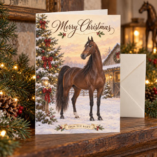 Merry Christmas From the Barn American Saddlebred Card