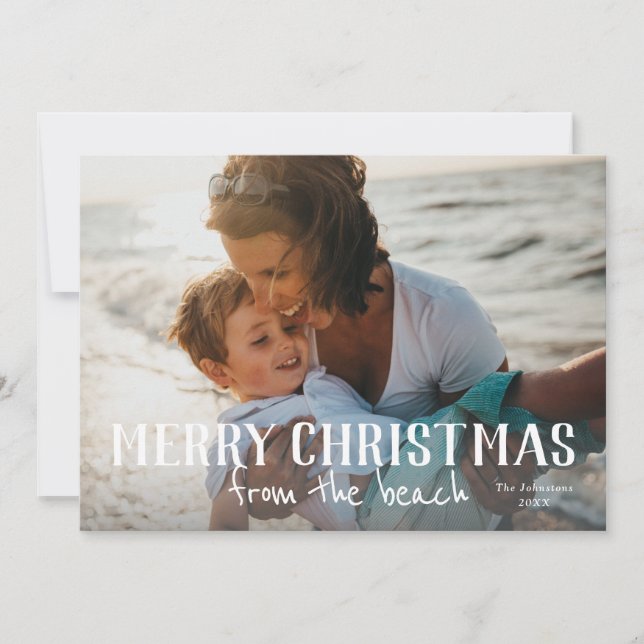 Merry Christmas from the beach photo holiday card (Front)