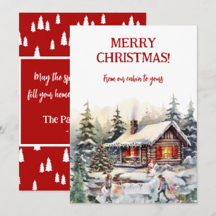 Merry Christmas from the Cabin Flat Holiday Card
