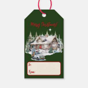Merry Christmas from the Cabin Holiday Card Gift Tags