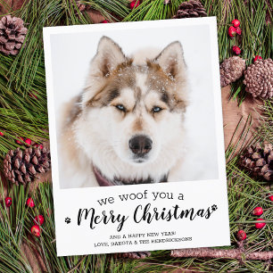 Merry Christmas From The Dog Modern Pet Photo Holiday Postcard