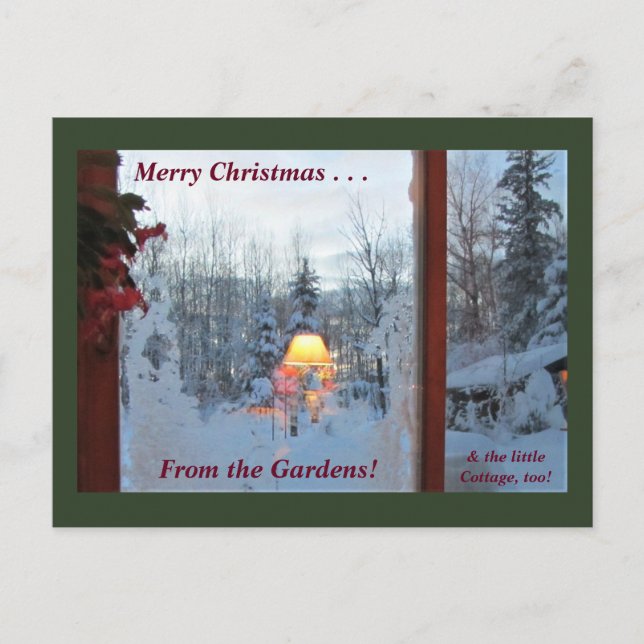 Merry Christmas From the Gardens Winter Holiday Postcard (Front)
