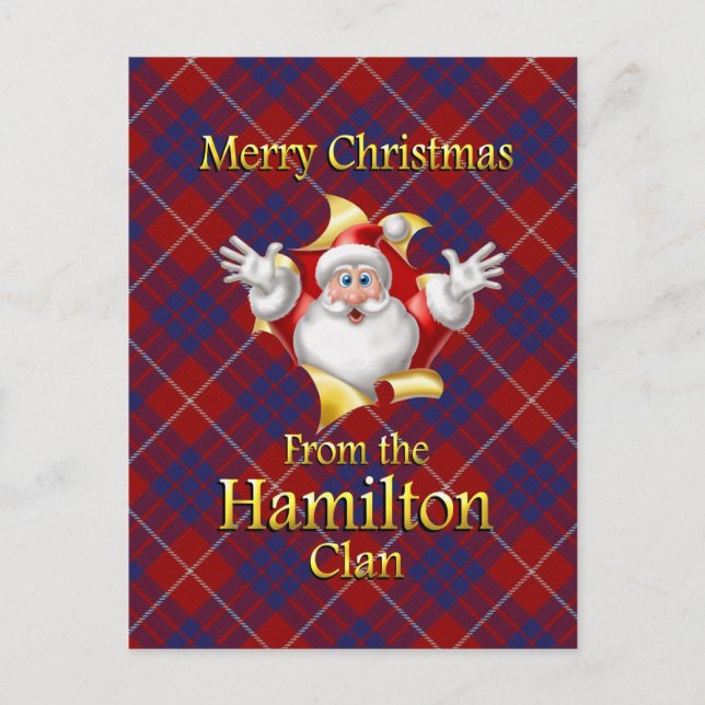 Merry Christmas From the Hamilton Clan Holiday Postcard (Front)