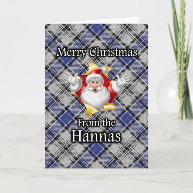 Merry Christmas From the Hannay Hanna Clan Tartan Holiday Card (Front)