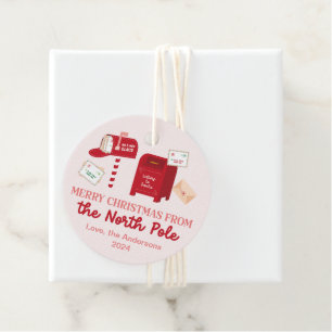 Merry Christmas from the North Pole Personalized Favour Tags