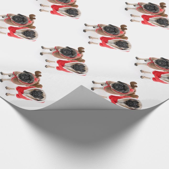Merry Christmas from the Pugs Wrapping Paper (Corner)