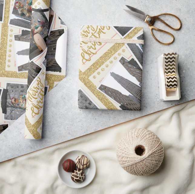 Merry Christmas from the Rockefeller Plaza in NYC Wrapping Paper (Crafts)