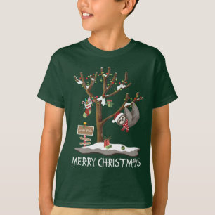 MERRY CHRISTMAS FROM THE SLOTH POLE Kids T-Shirt