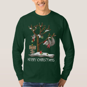 MERRY CHRISTMAS FROM THE SLOTH POLE Men's Holiday T-Shirt
