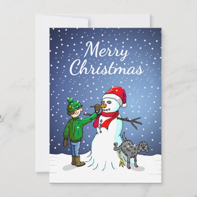 Merry Christmas from the snowman christmas card (Front)
