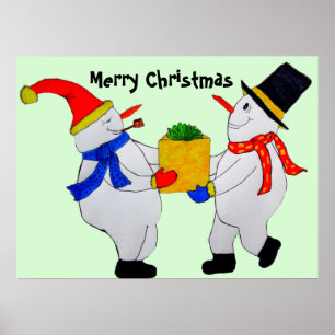 MERRY CHRISTMAS FROM THE SNOWMEN  POSTER