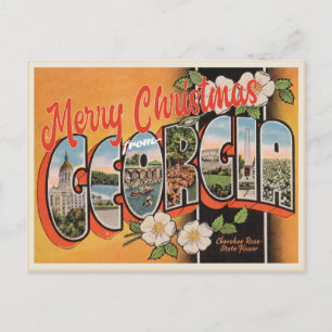 Merry Christmas from the state of Georgia vintage Postcard