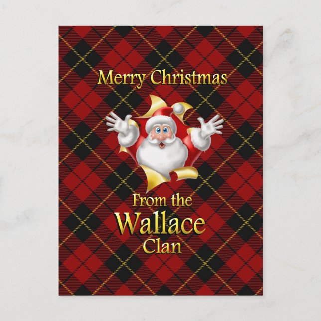 Merry Christmas From the Wallace Clan Holiday Postcard (Front)