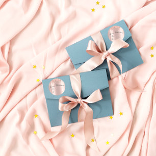 Merry Christmas From To Holidays Spark Rose Gold Classic Round Sticker