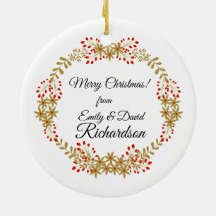 Merry Christmas from us! Ceramic Ornament