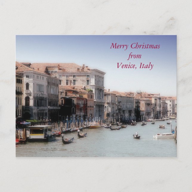 Merry Christmas from Venice, Italy Holiday Postcard (Front)