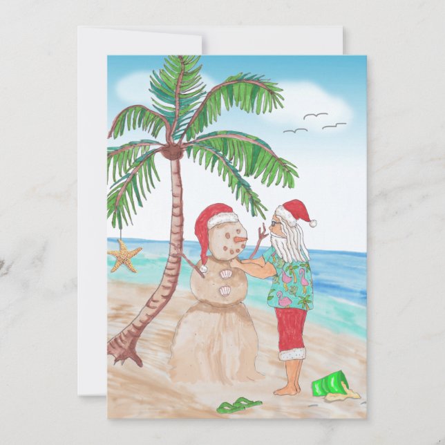 Merry Christmas from Warm Climate Santa Snowman (Front)