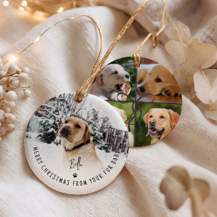 Merry Christmas From Your Fur Baby 5 Photo Dog Ceramic Ornament