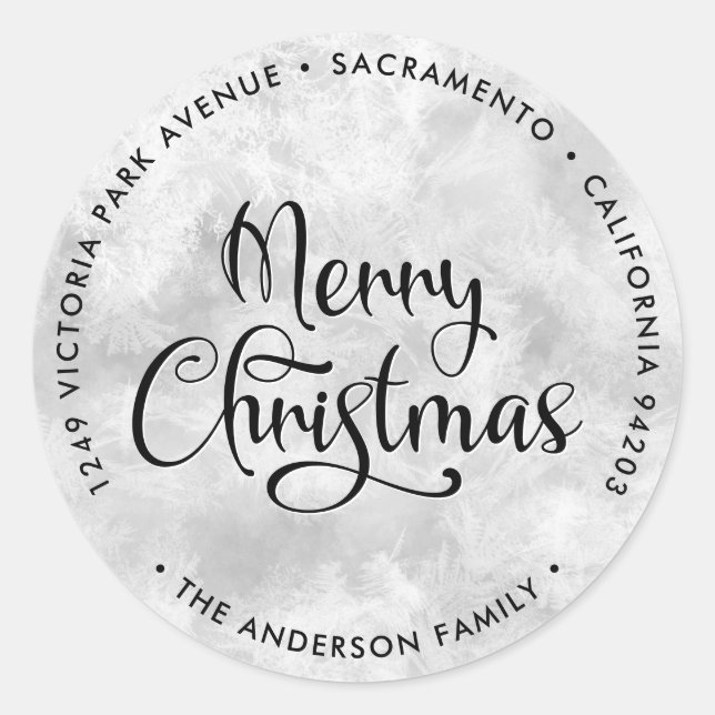 Merry Christmas Frosty Return Address Labels (Front)