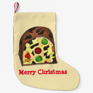 Merry Christmas Fruit Cake Slice Holiday Fruitcake Small Christmas Stocking