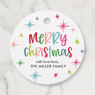 Merry Christmas Fun And Festive Colourful Holiday Favour Tags
