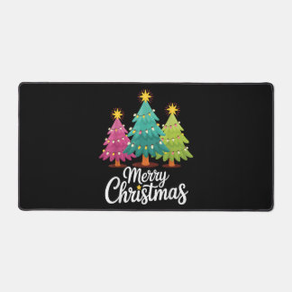 Merry Christmas Fun Colourful Christmas Tree Desig Desk Mat