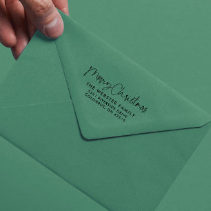 Merry Christmas fun holiday return address Self-inking Stamp