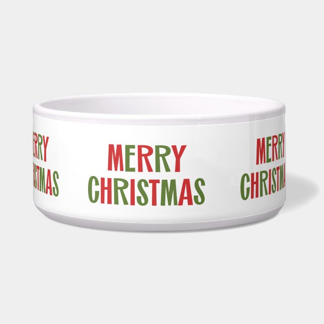Merry Christmas Fun Retro Lettering Red and Green (Right)