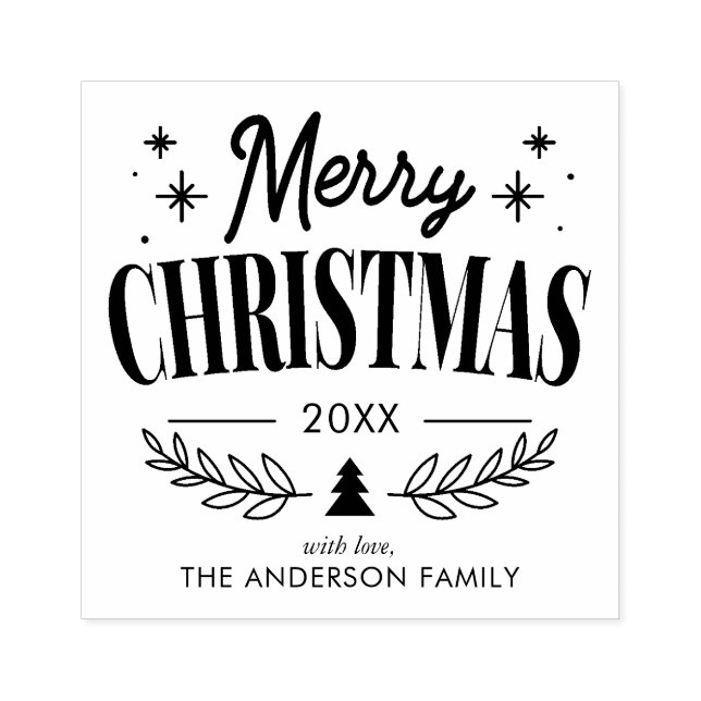 "Merry Christmas" Fun Rubber Stamp (Imprint)