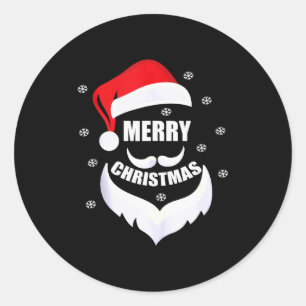 Merry Christmas -fun Santa Claus Father Xmas Boy G Classic Round Sticker
