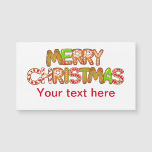 Merry Christmas Fun Text Words Custom Text   Card