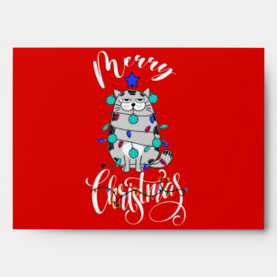 merry christmas funny cat for cat lover T-Shirt Envelope
