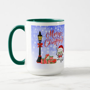Merry Christmas Funny Cat in a Santa Hat Mug