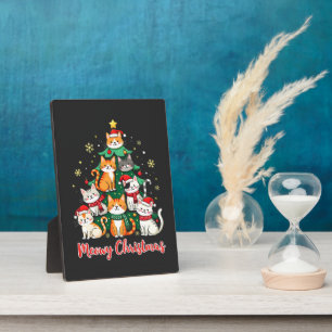 Merry Christmas Funny Catmas Kitten Xmas Tree Plaque