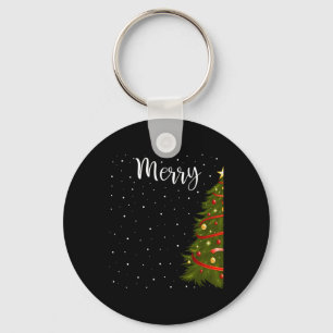 Merry Christmas Funny Christmas Tree Couples Match Keychain