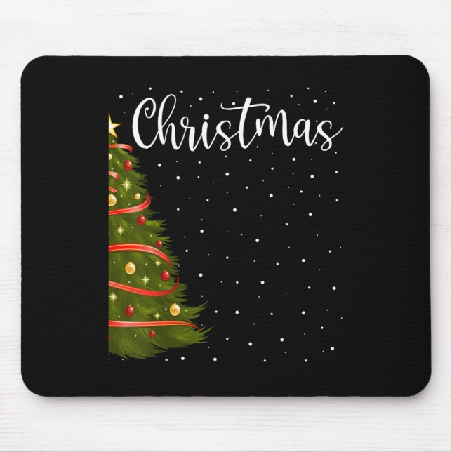 Merry Christmas Funny Christmas Tree Couples Match Mouse Pad (Front)