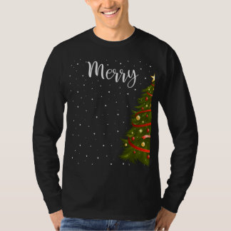 Merry Christmas Funny Christmas Tree Couples Match T-Shirt
