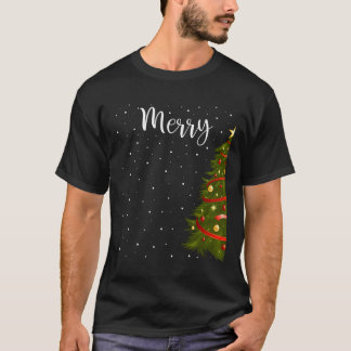 Merry Christmas Funny Christmas Tree Couples Match T-Shirt