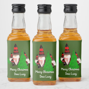 Merry Christmas, Funny Dwarfs Personalize Liquor Bottle Label