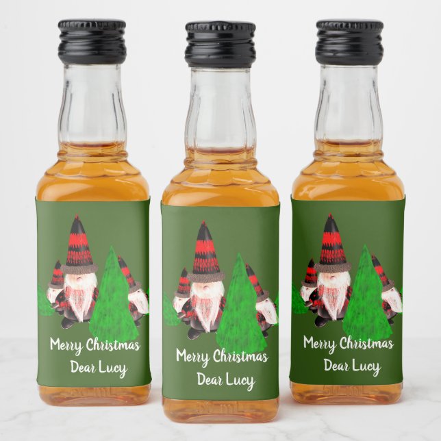 Merry Christmas, Funny Dwarfs Personalize Liquor Bottle Label (Bottles)